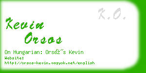 kevin orsos business card